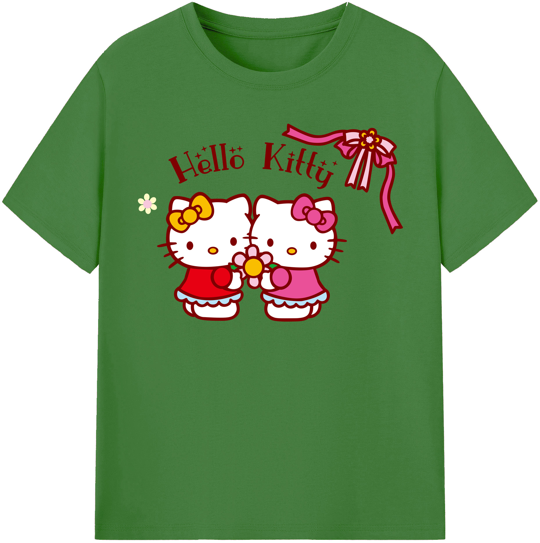 （画像用） Hello Kitty ハローキティ レディースカジュアルプリントTシャツ（綿100％）